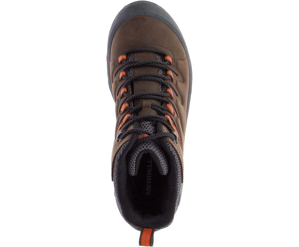 Merrell Hiking Boots Brown - Strongbound Peak Mid Waterproof - Mens 13DOMZJAS